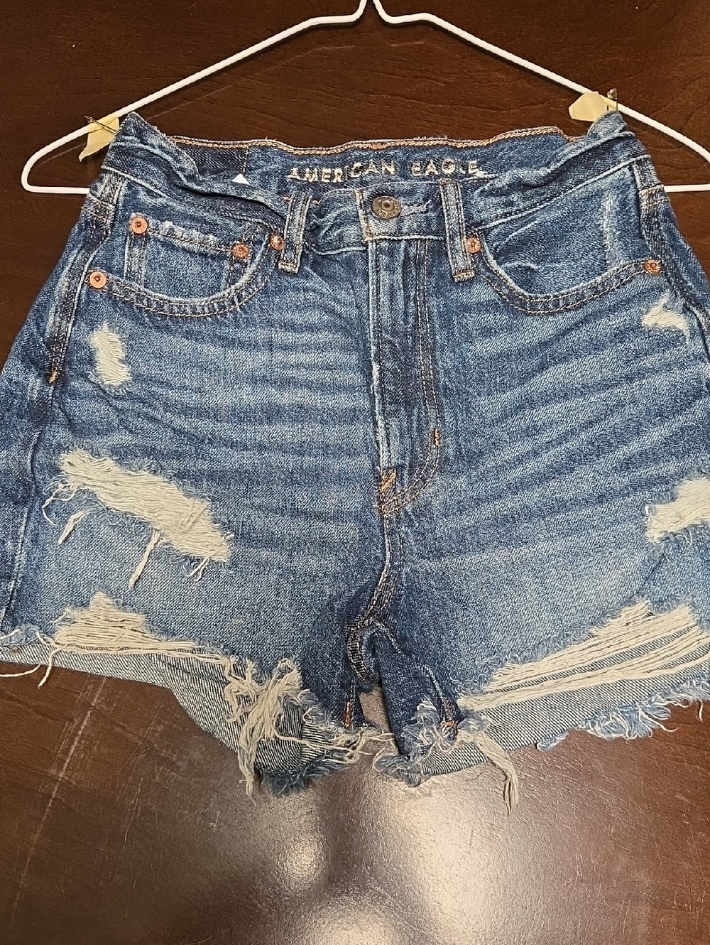 American Eagle Outfitters Distressed Denim Jean Shorts - Blue